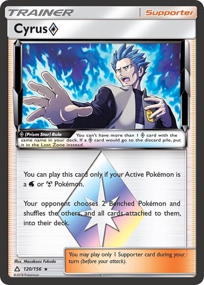 Cyrus Prism Star (SM05) #120/156 Prism Rare SM - Ultra Prism Pokemon: 2018
