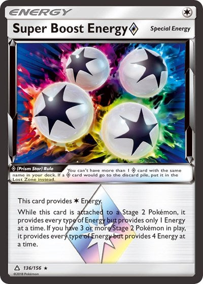 Super Boost Energy Prism Star (SM05) #136/156 Prism Rare (Holofoil Moderately Played) SM - Ultra Prism Pokemon: 2018
