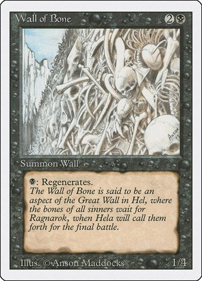 Wall of Bone (3ED) #134 Uncommon (Heavily Played) Revised Edition Magic: 1994