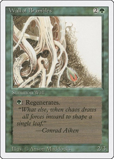 Wall of Brambles (3ED) #224 Uncommon (Heavily Played) Revised Edition Magic: The Gathering: 1994