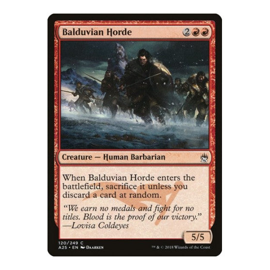 Balduvian Horde (A25) #120 Common (Lightly Played) Masters 25 Magic: The Gathering: 2018