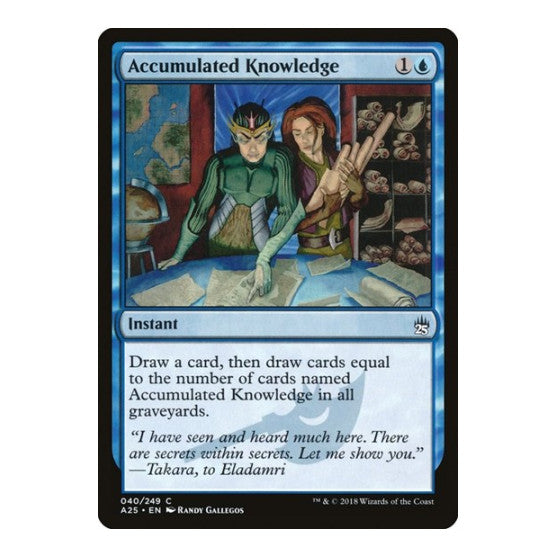 Accumulated Knowledge (A25) #40 Common (Lightly Played) Masters 25 Magic: The Gathering: 2018