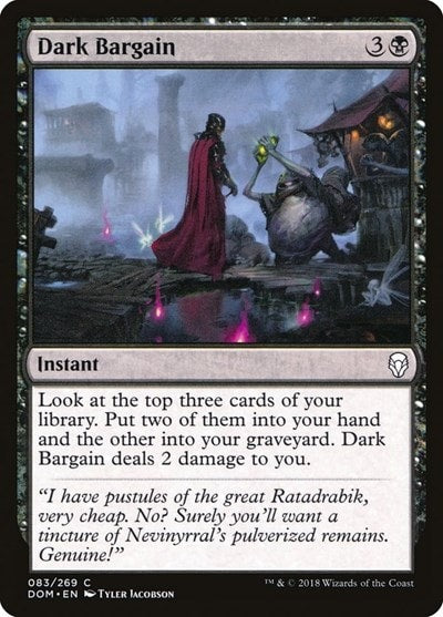 Dark Bargain (DOM) #83 Common (Moderately Played) Dominaria Magic: The Gathering: 2018