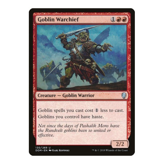 Goblin Warchief (DOM) #130 Uncommon (Lightly Played) Dominaria Magic: The Gathering: 2018