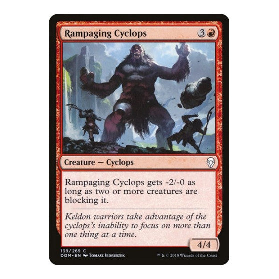 Rampaging Cyclops (DOM) #139 Common (Lightly Played) Dominaria Magic: The Gathering: 2018