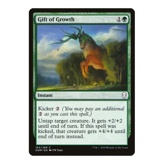 Gift of Growth (DOM) #163 Common (Lightly Played) Dominaria Magic: The Gathering: 2018