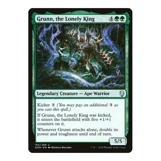 Grunn, the Lonely King (DOM) #165 Uncommon (Lightly Played) Dominaria Magic: The Gathering: 2018