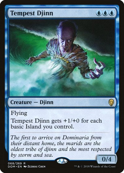Tempest Djinn (DOM) #68 Rare (Lightly Played) Dominaria Magic: The Gathering: 2018