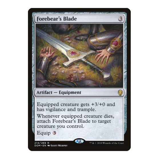 Forebears Blade (DOM) #214 Rare (Lightly Played) Dominaria Magic: The Gathering: 2018