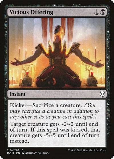 Vicious Offering (DOM) #110 Common (Lightly Played) Dominaria Magic: 2018