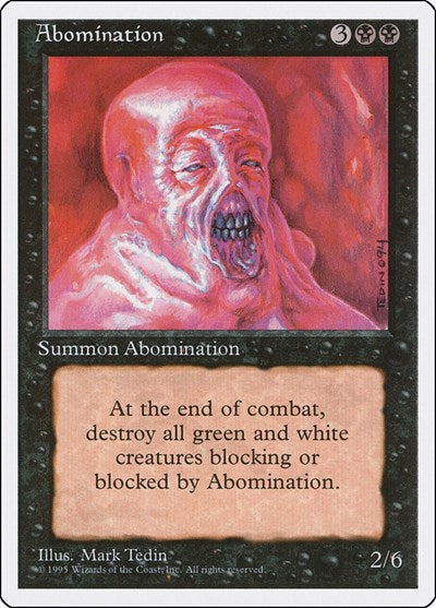 Abomination (4ED) #117 Uncommon (Heavily Played) Fourth Edition Magic: The Gathering: 1995