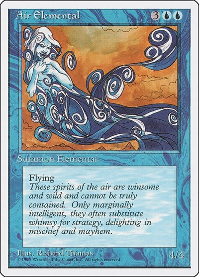 Air Elemental (4ED) #59 Uncommon (Heavily Played) Fourth Edition Magic: The Gathering: 1995