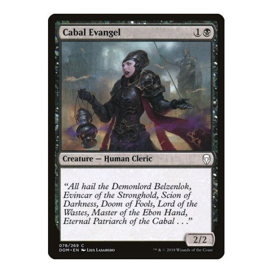 Cabal Evangel (DOM) #78 Common (Lightly Played) Dominaria Magic: The Gathering: 2018