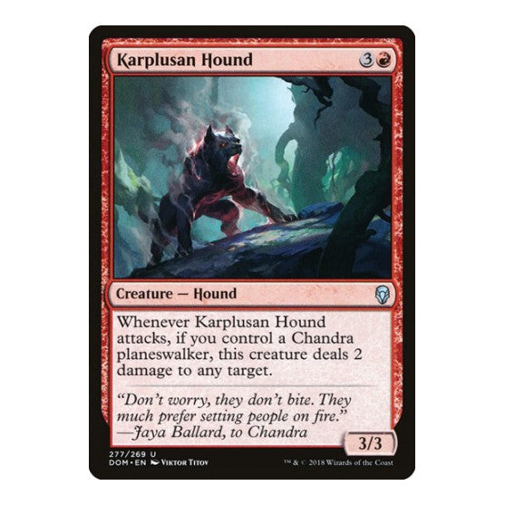 Karplusan Hound (DOM) #277 Uncommon (Lightly Played) Dominaria Magic: The Gathering: 2018