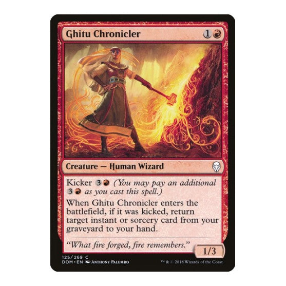 Ghitu Chronicler (DOM) #125 Common (Foil Lightly Played) Dominaria Magic: The Gathering: 2018