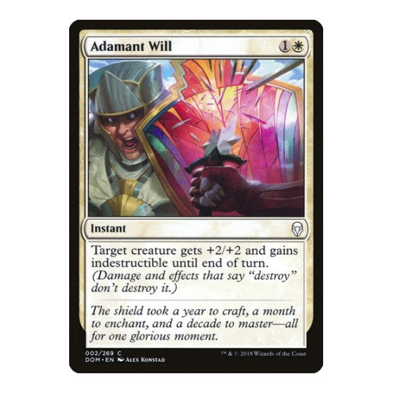 Adamant Will (DOM) #2 Common (Lightly Played) Dominaria Magic: The Gathering: 2018