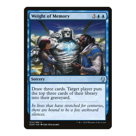 Weight of Memory (DOM) #74 Uncommon (Lightly Played) Dominaria Magic: The Gathering: 2018