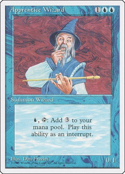 Apprentice Wizard (4ED) #61 Common (Lightly Played) Fourth Edition Magic: The Gathering: 1995