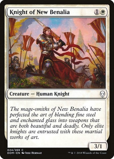 Knight of New Benalia (DOM) #24 Common (Foil Lightly Played) Dominaria Magic: The Gathering: 2018