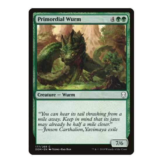 Primordial Wurm (DOM) #177 Common (Lightly Played) Dominaria Magic: The Gathering: 2018