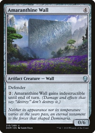 Amaranthine Wall (DOM) #210 Uncommon (Lightly Played) Dominaria Magic: The Gathering: 2018