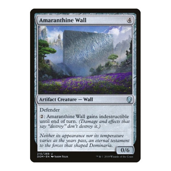 Amaranthine Wall (DOM) #210 Uncommon (Lightly Played) Dominaria Magic: The Gathering: 2018