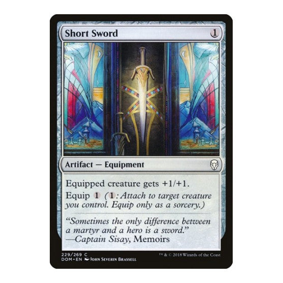 Short Sword (DOM) #229 Common (Lightly Played) Dominaria Magic: The Gathering: 2018