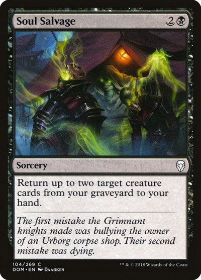 Soul Salvage (DOM) #104 Common (Lightly Played) Dominaria Magic: 2018