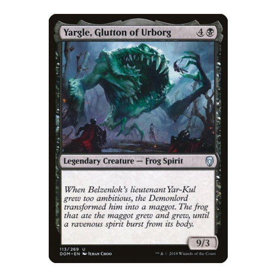 Yargle Glutton of Urborg (DOM) #113 Uncommon (Lightly Played) Dominaria Magic: The Gathering: 2018