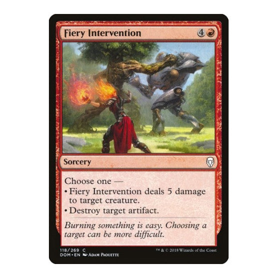 Fiery Intervention (DOM) #118 Common (Lightly Played) Dominaria Magic: The Gathering: 2018