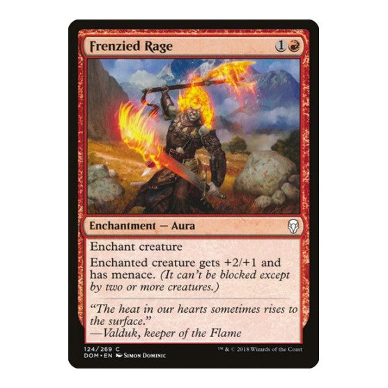 Frenzied Rage (DOM) #124 Common (Foil Lightly Played) Dominaria Magic: The Gathering: 2018
