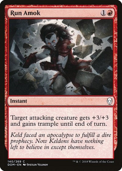 Run Amok (DOM) #140 Common (Lightly Played) Dominaria Magic: 2018