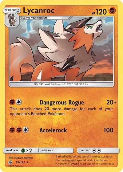 Lycanroc (SM06) #76/131 Rare (Reverse Holofoil Near Mint) SM - Forbidden Light Pokemon: 2018
