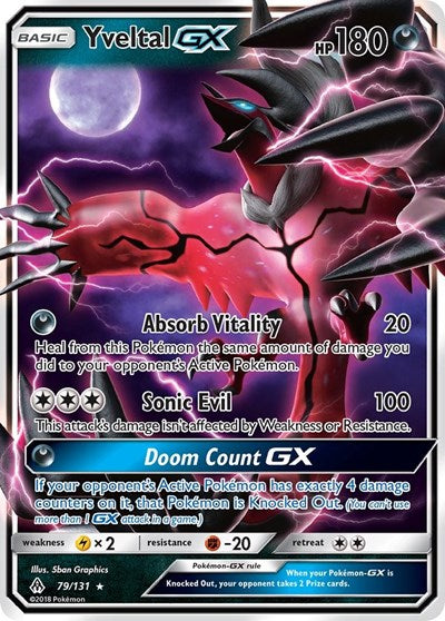 Yveltal GX (SM06) #79/131 Ultra Rare (Holofoil Near Mint) SM - Forbidden Light Pokemon: 2018