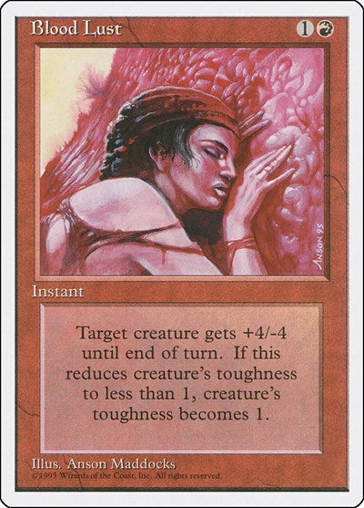 Blood Lust (4ED) #178 Common (Heavily Played) Fourth Edition Magic: The Gathering: 1995