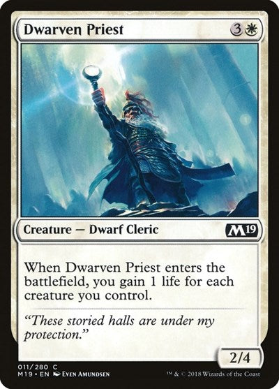 Dwarven Priest (M19) #11 Common (Lightly Played) Core Set 2019 Magic: The Gathering: 2018