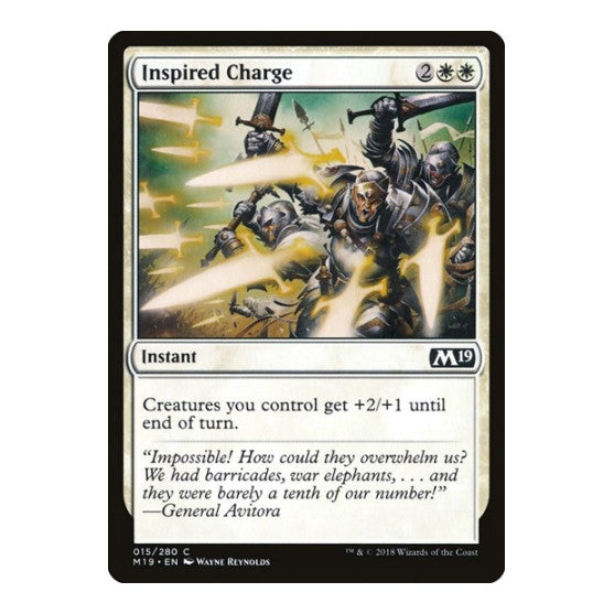 Inspired Charge (M19) #15 Common (Lightly Played) Core Set 2019 Magic: The Gathering: 2018