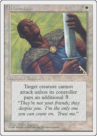 Brainwash (4ED) #11 Common (Heavily Played) Fourth Edition Magic: The Gathering: 1995