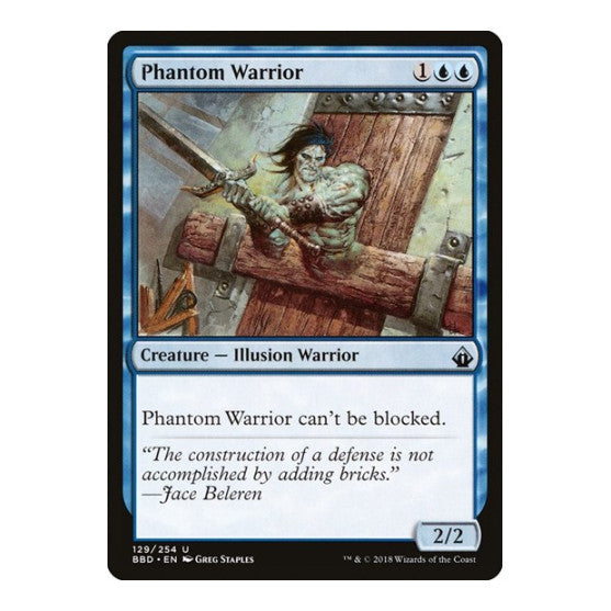 Phantom Warrior (BBD) #129 Uncommon (Lightly Played) Battlebond Magic: The Gathering: 2018