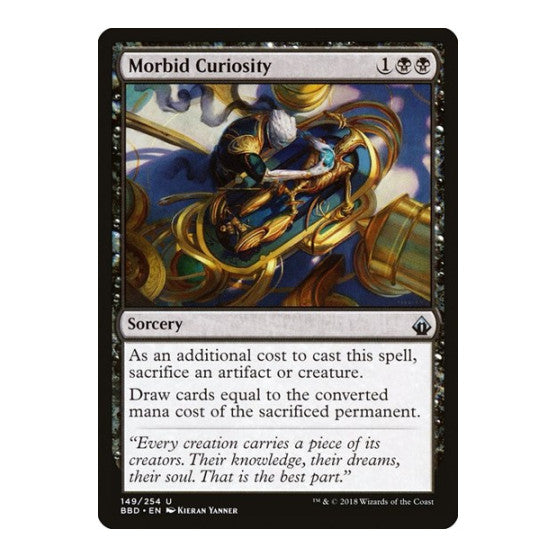 Morbid Curiosity (BBD) #149 Uncommon (Lightly Played) Battlebond Magic: The Gathering: 2018