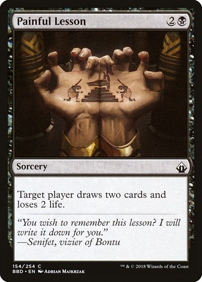 Painful Lesson (BBD) #154 Common (Lightly Played) Battlebond Magic: The Gathering: 2018
