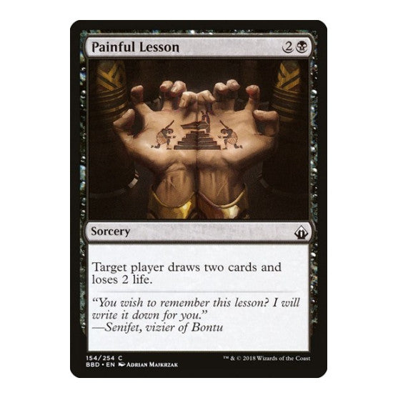Painful Lesson (BBD) #154 Common (Lightly Played) Battlebond Magic: The Gathering: 2018