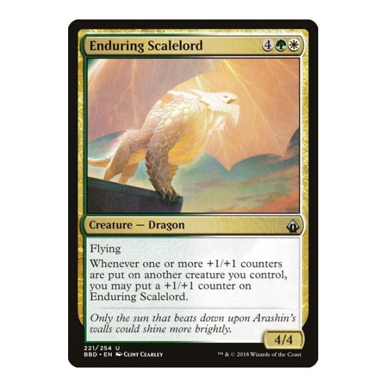 Enduring Scalelord (BBD) #221 Uncommon (Lightly Played) Battlebond Magic: The Gathering: 2018