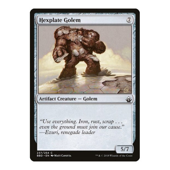 Hexplate Golem (BBD) #237 Common (Lightly Played) Battlebond Magic: The Gathering: 2018