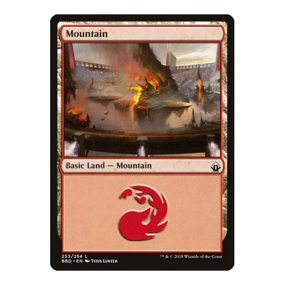 Mountain (BBD) #253 Land (Foil Lightly Played) Battlebond Magic: The Gathering: 2018