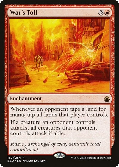 Wars Toll (BBD) #187 Rare (Lightly Played) Battlebond Magic: The Gathering: 2018