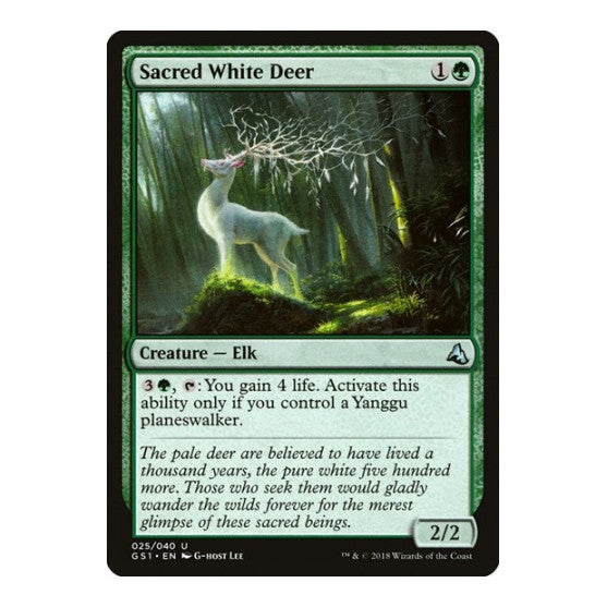 Sacred White Deer (GS1) #25 Uncommon (Lightly Played) Global Series Jiang Yanggu & Mu Yanling Magic: The Gathering: 2018