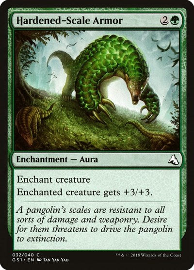 Hardened Scale Armor (GS1) #32 Common (Lightly Played) Global Series Jiang Yanggu & Mu Yanling Magic: The Gathering: 2018