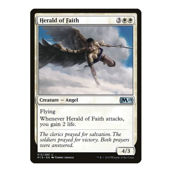 Herald of Faith (M19) #13 Uncommon (Heavily Played) Core Set 2019 Magic: The Gathering: 2018
