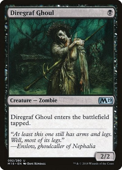 Diregraf Ghoul (M19) #92 Uncommon (Lightly Played) Core Set 2019 Magic: The Gathering: 2018